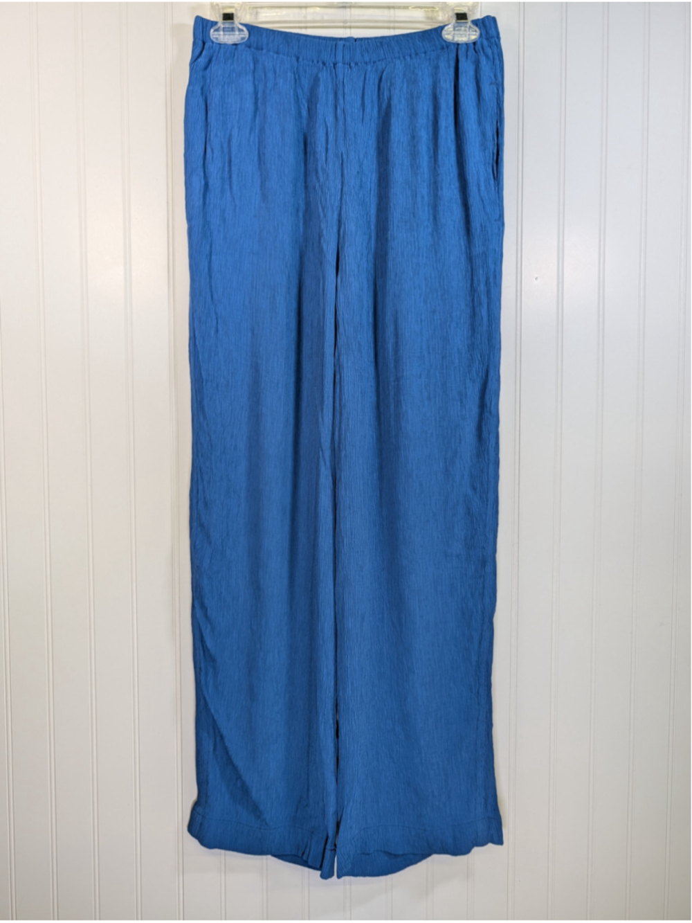 Everlane Naia Ripple Crinkle Wide Leg Pants Cornflower Blue XS High Rise